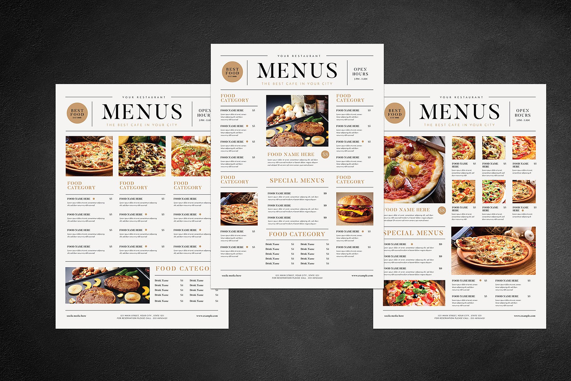 简约风西餐馆菜谱菜单模板设计素材 Simple Food Menu插图(5)