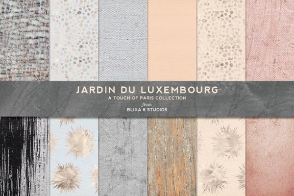 简约奢华金箔装饰重复图案纹理 Parisian Textures &amp; Gold Foil: Peach