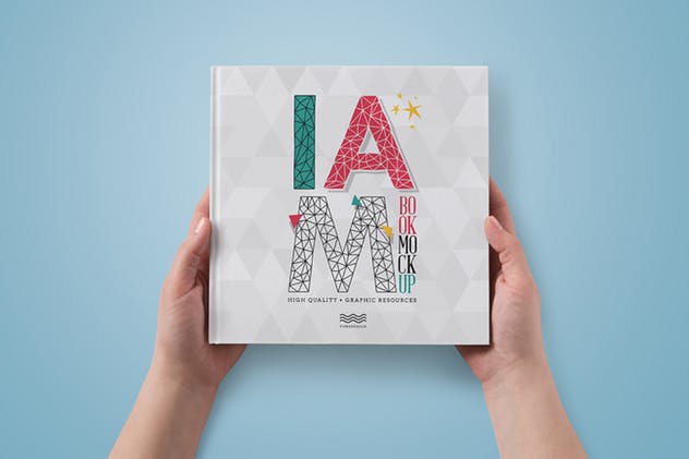 方形精装图书样机套装 Square Book Mock-Up Set插图(1)