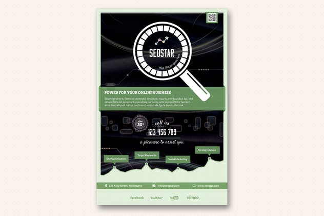 SEO数字营销服务传单设计模板 SEO Star Flyer插图(2)