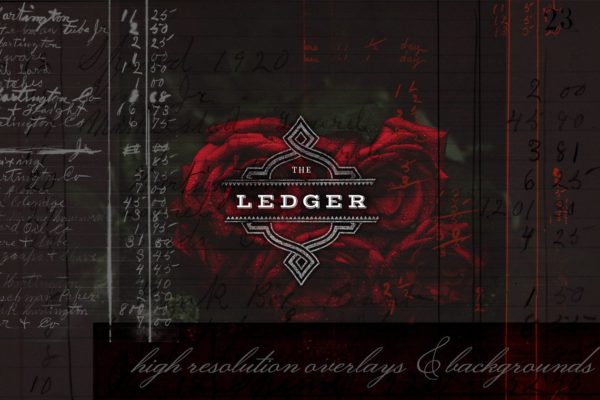 复古分类账本高清叠层&amp;纸张 Ledger Hi-Res Overlays &amp; Papers