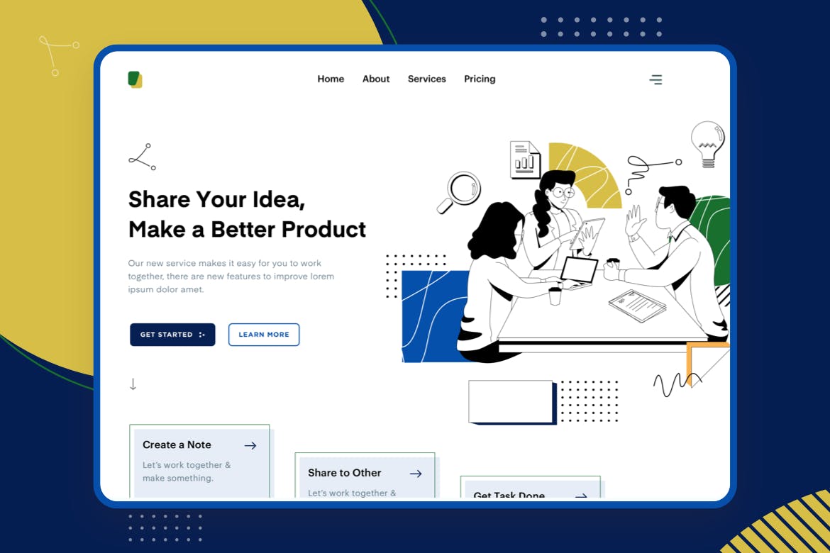 头脑风暴主题网站设计矢量插画设计素材 Liner – Brainstorming插图(1)