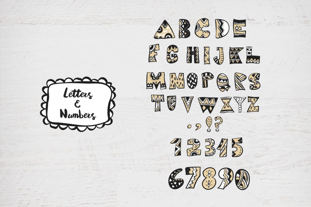 可爱的手绘部落动物无缝背景素材下载[eps,ai,svg,png]插图(3)