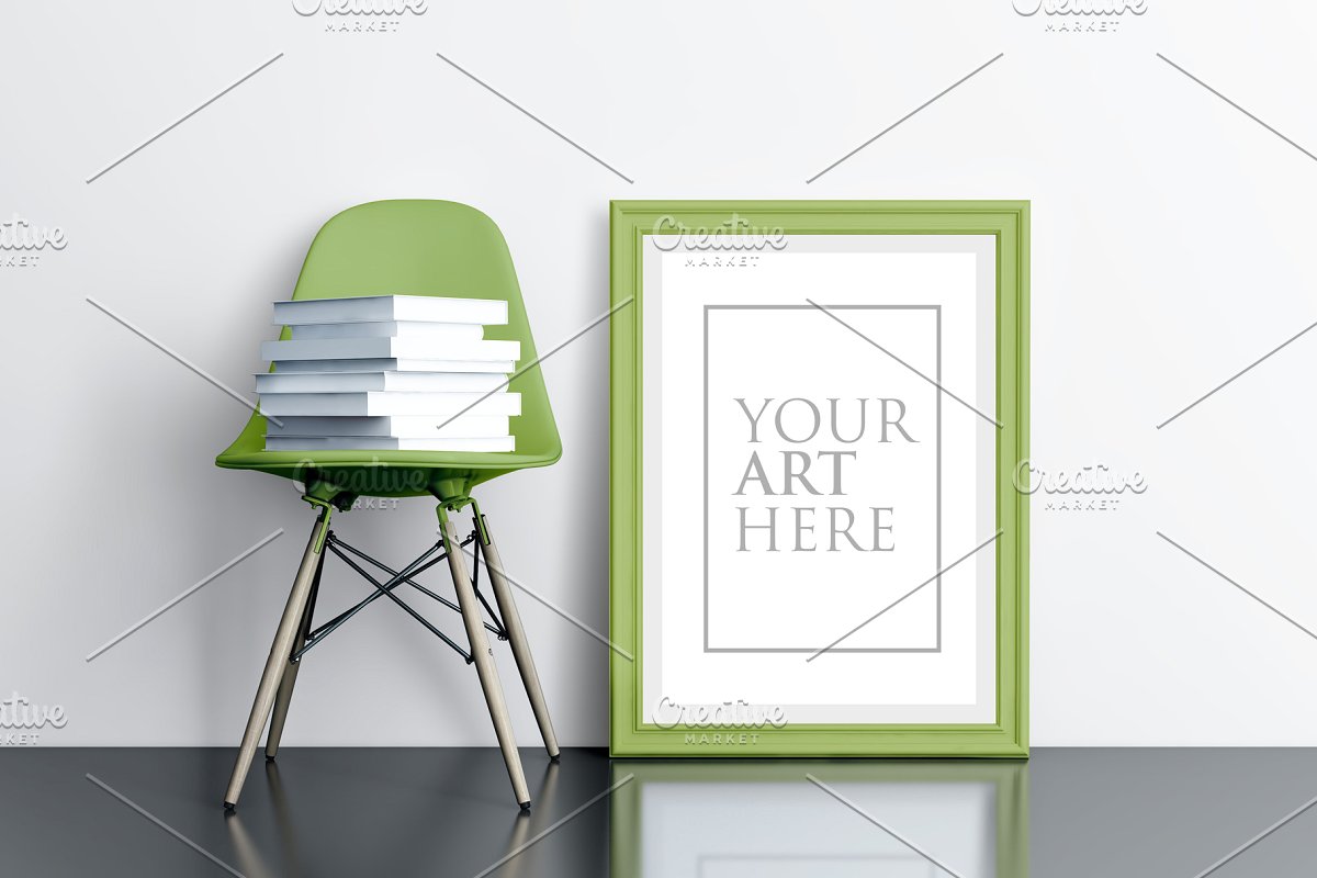 多彩的画框&椅子场景样机展示模板插图(6)