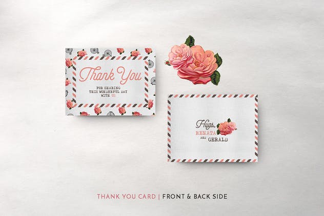 复古旅行婚礼请柬邀请函套装模板 Vintage Travel Wedding Suite插图(12)