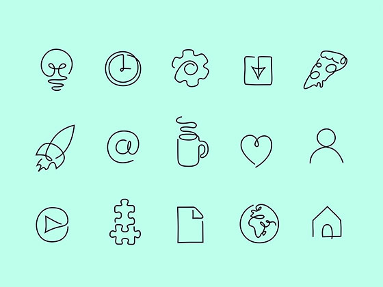 One Line Icons素材之家精选sketch素材