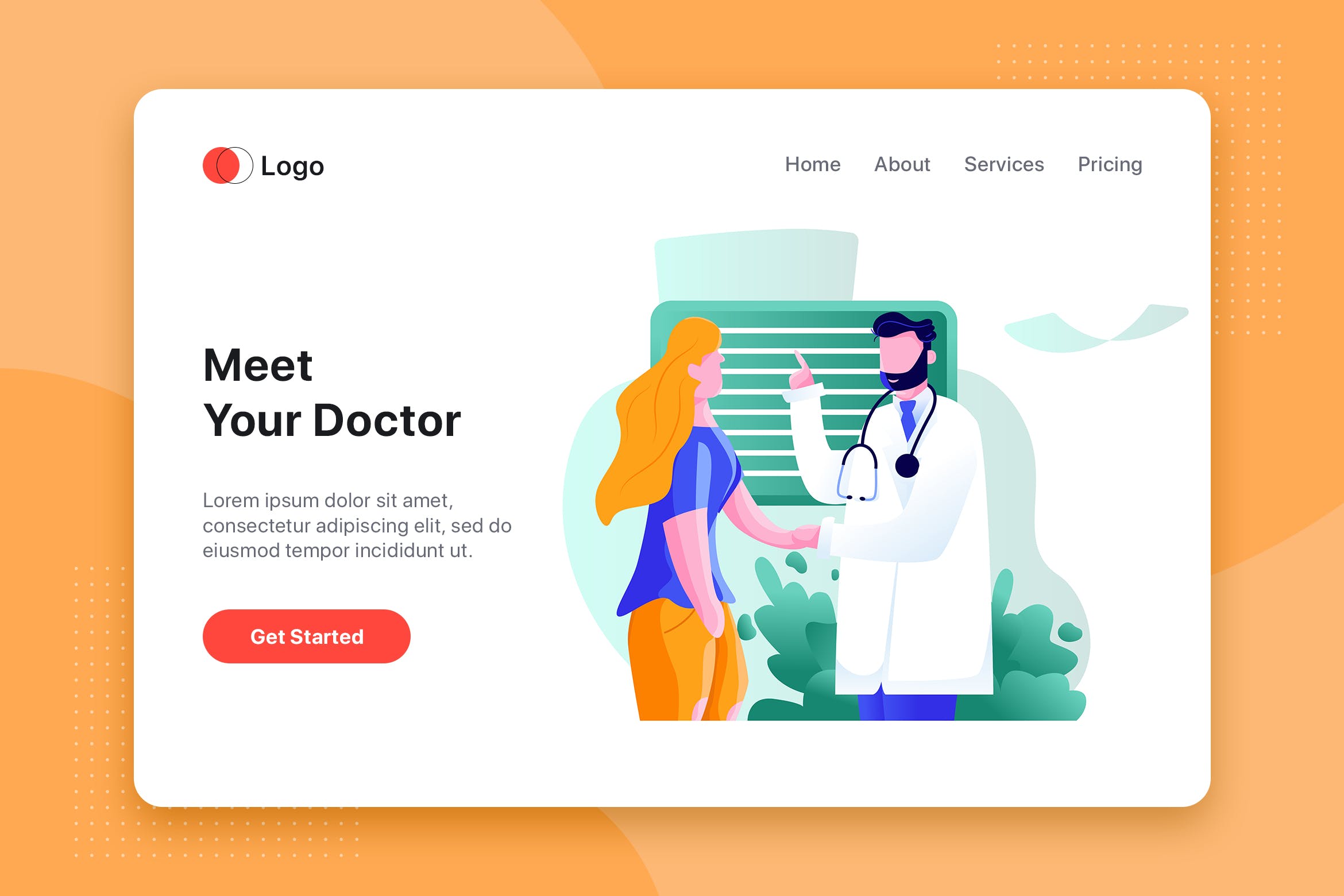 医患会面矢量素材库精选概念插画设计素材 Meet your doctor Illustration concept插图