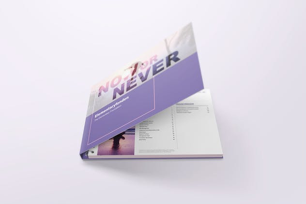 精装封面设计活页笔记本样机V2 Spiral Hardbound Book With Folder Cover Mockups 02插图(2)