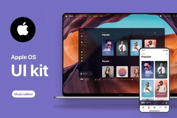 素材库下午茶：Apple OS 上的音乐商店播放器Mac版+手机版概念设计GUI套装下载 [Sketch]
