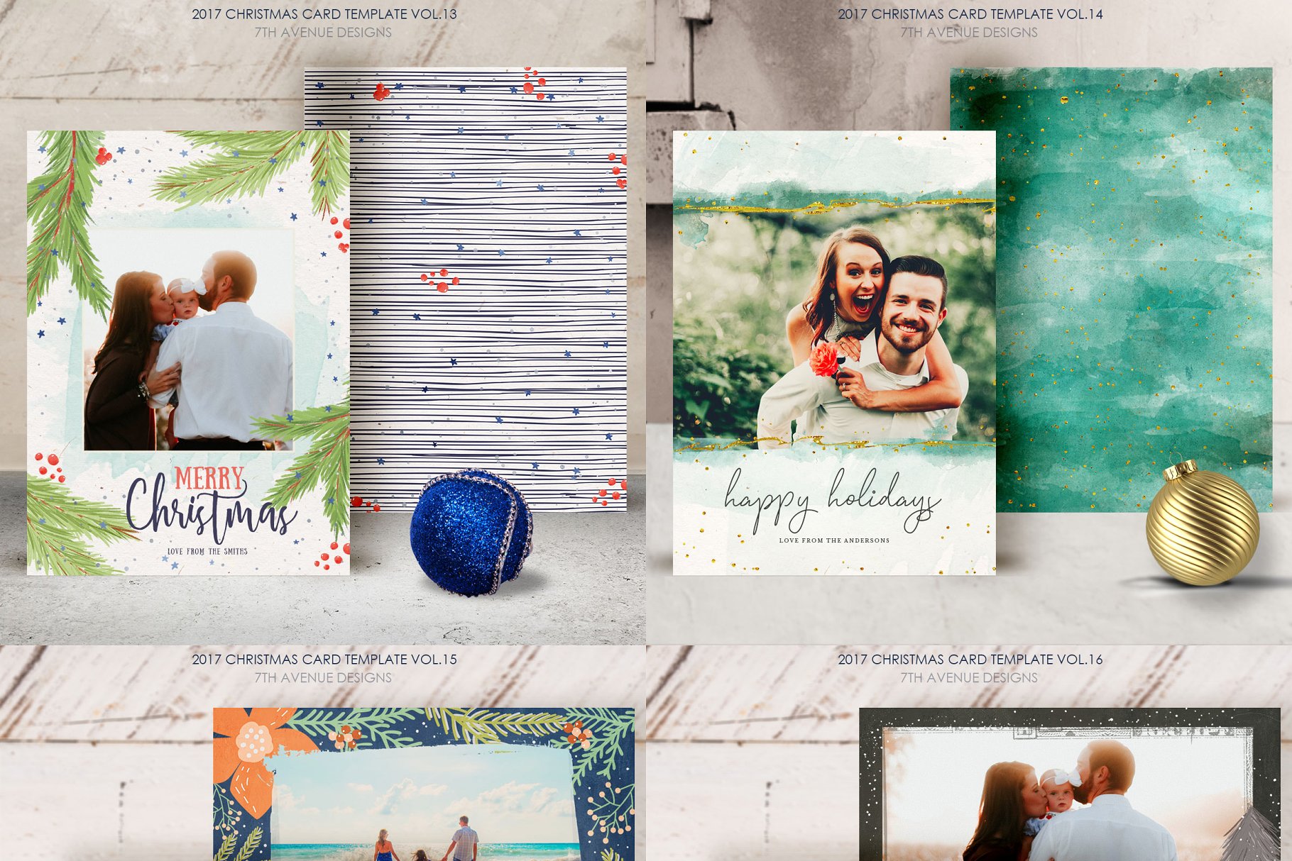 圣诞贺卡模板超级合集第二波 Christmas Cards Template v2插图(4)