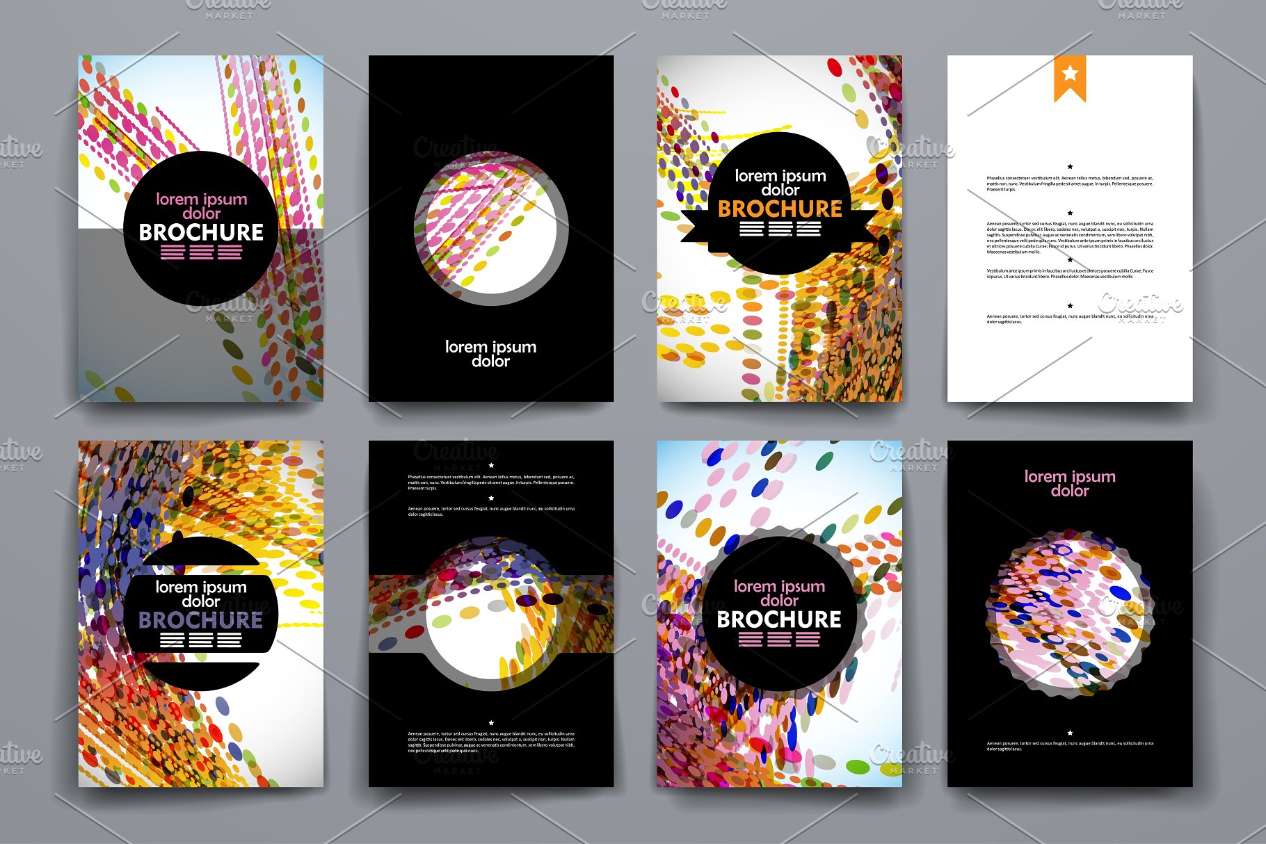 抽象背景小册子模板 Set of Beautiful Brochures插图(2)