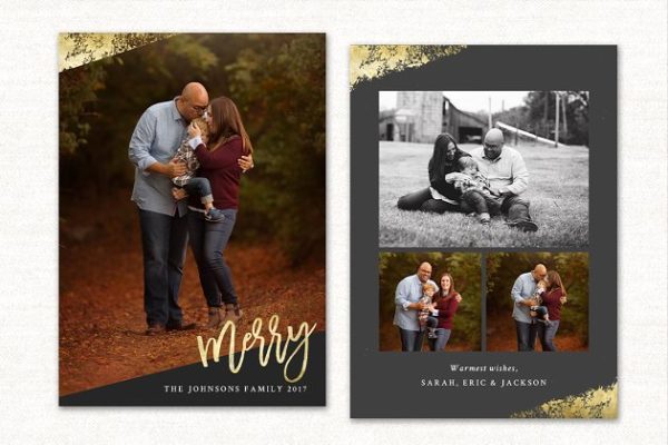 圣诞节主题照片贺卡设计模板 Christmas Card Template Merry CC127