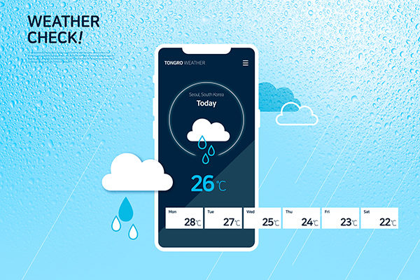 未来一周天气预报数据展示海报设计