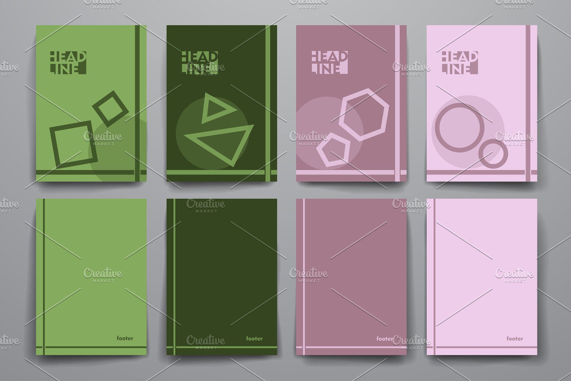 简约小册子传单设计模板 Set of Simple Brochures插图(12)