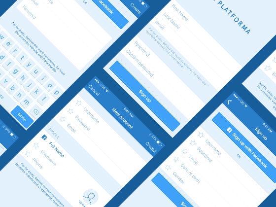 Platforma 注册登录表单线框素材之家精选sketch素材