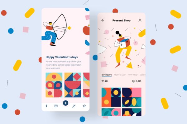 移动手机购物APP界面设计矢量插画素材 Shop Mobile Interface Illustrations