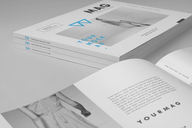 平铺A4规格杂志样机2 Horizontal A4 Magazine Mock up 2插图(6)