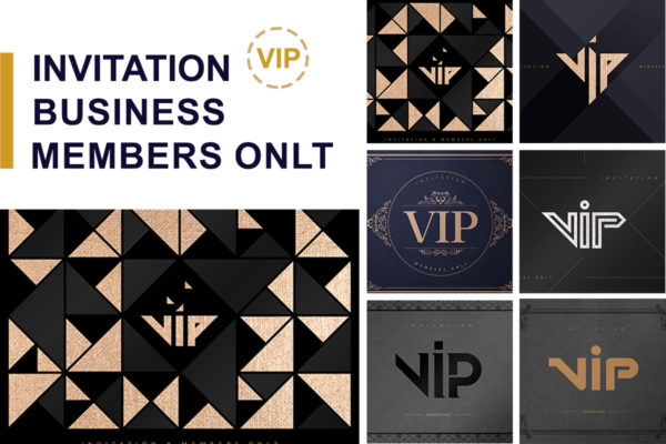 时尚高端的宴会/婚礼邀请函设计模板套装