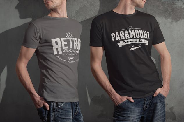 圆领T恤欧美型男模特上身效果样机模板 Crew Neck T-shirt Mock-up Male Version插图(2)