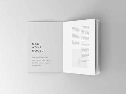 折页宣传册内页排版设计演示样机PSD模板 Overhead Booklet Mockup (PSD)