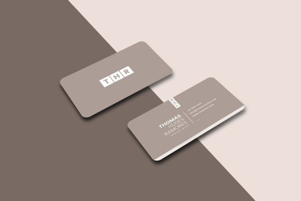 矩形圆角设计风格企业素材库精选名片模板 Business Card