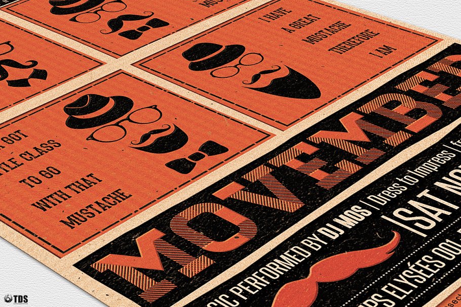 音乐主题抽象传单PSD模板v1 Movember Flyer PSD V1插图(10)