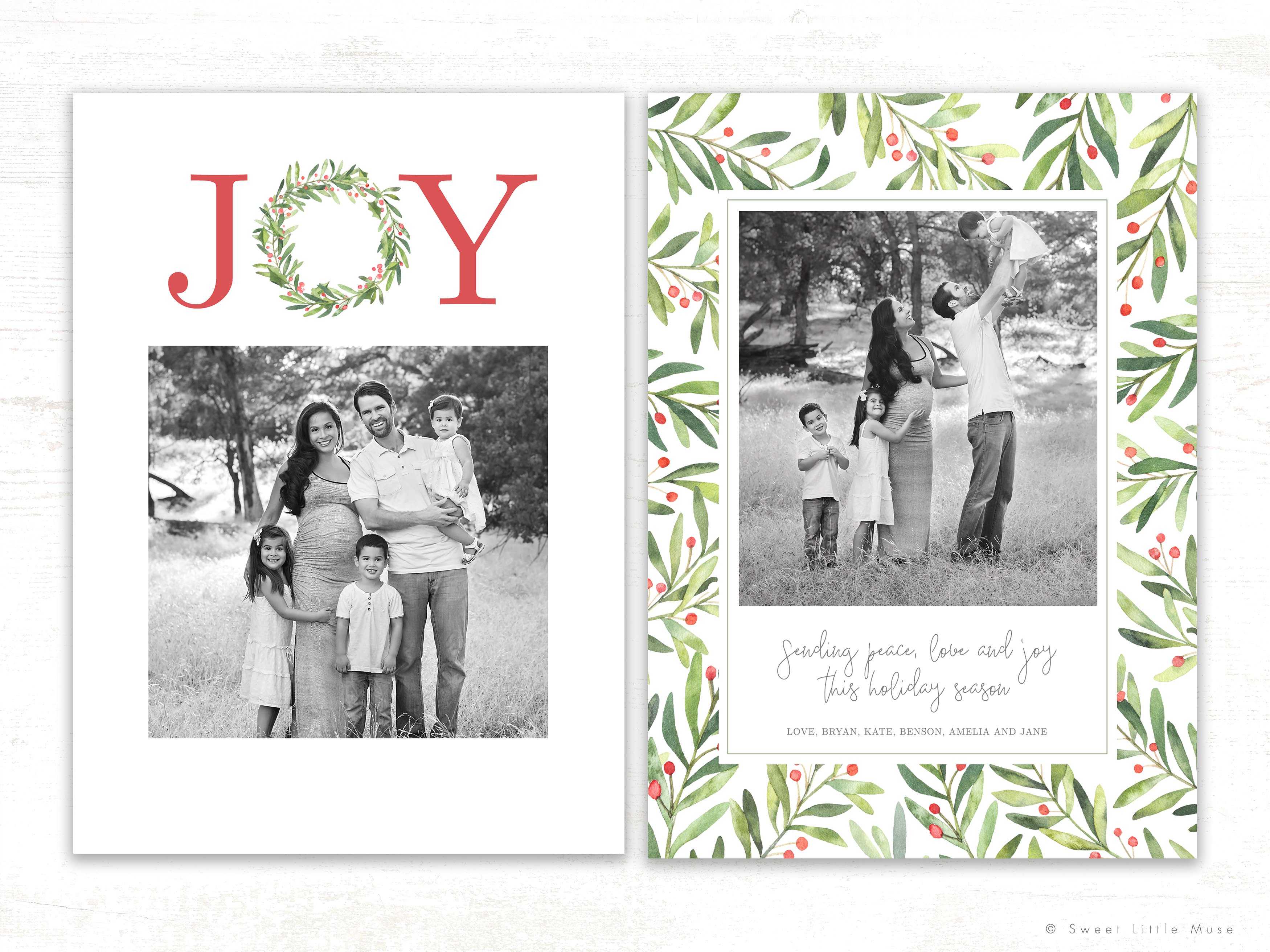 圣诞节日贺卡模板设计素材包 Christmas Card Template Bundle插图(2)