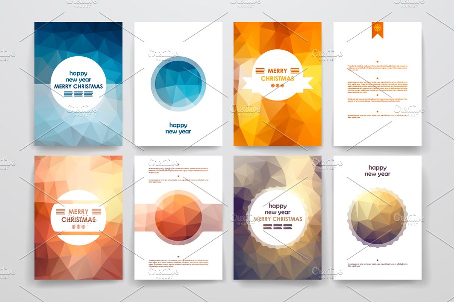9款圣诞节主题小册子模板 Set of 9 Christmas brochures插图(5)