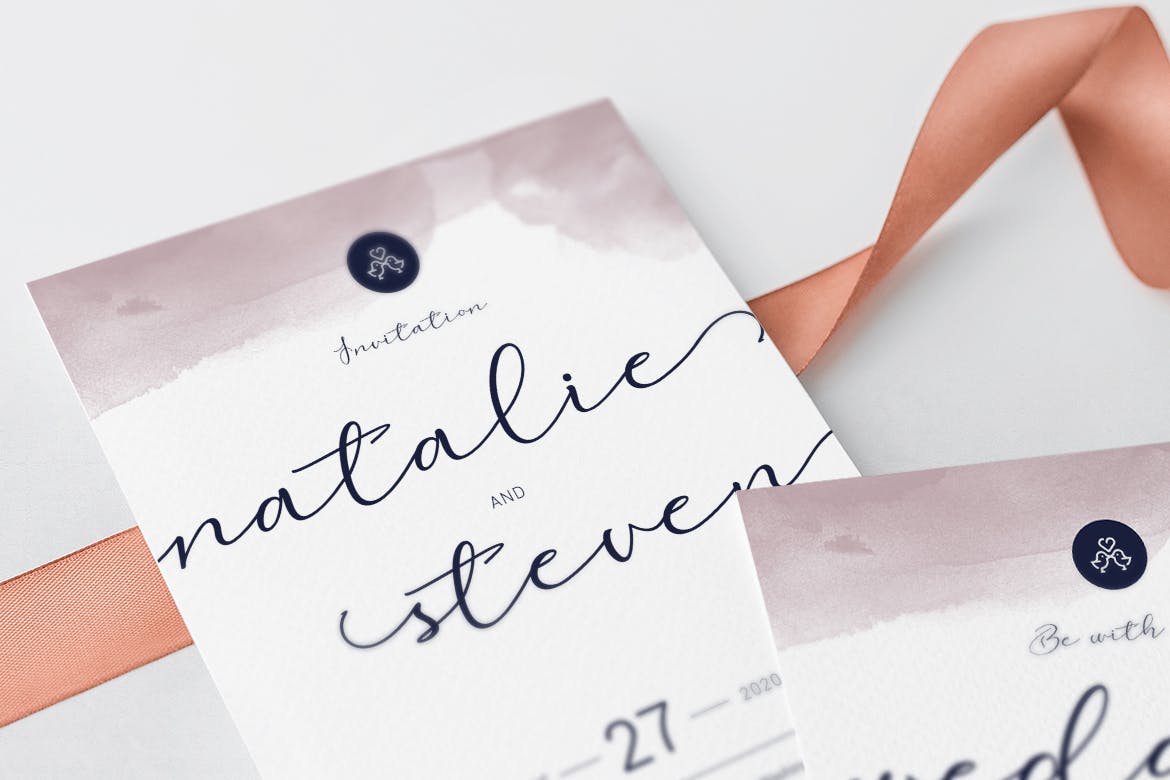 淡水彩艺术婚礼邀请设计素材包v2 Wedding Invitation插图(10)