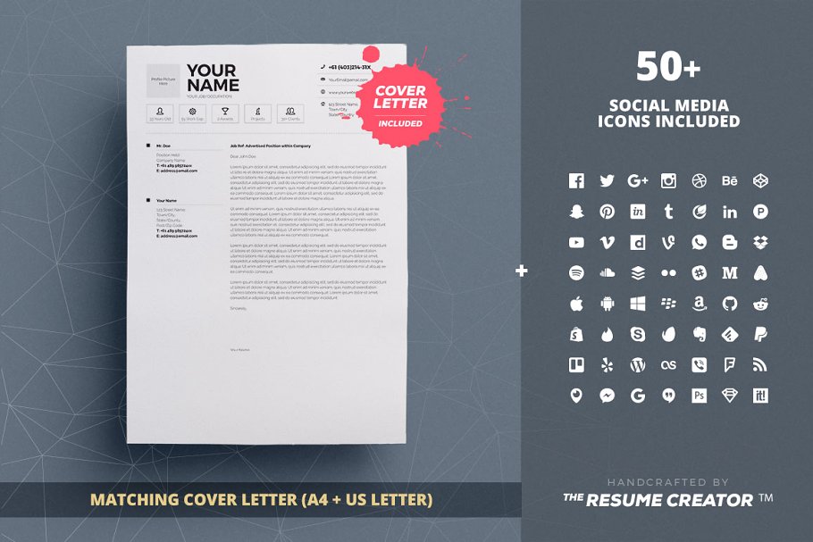 经典信息图表简历模板V9 Infographic Resume/Cv Template Vol.9插图(5)