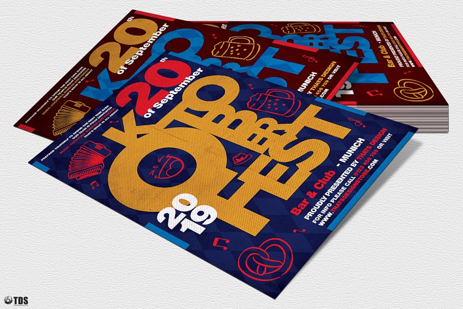 啤酒文化啤酒节传单PSD模板v8 Oktoberfest Flyer PSD V8插图(3)