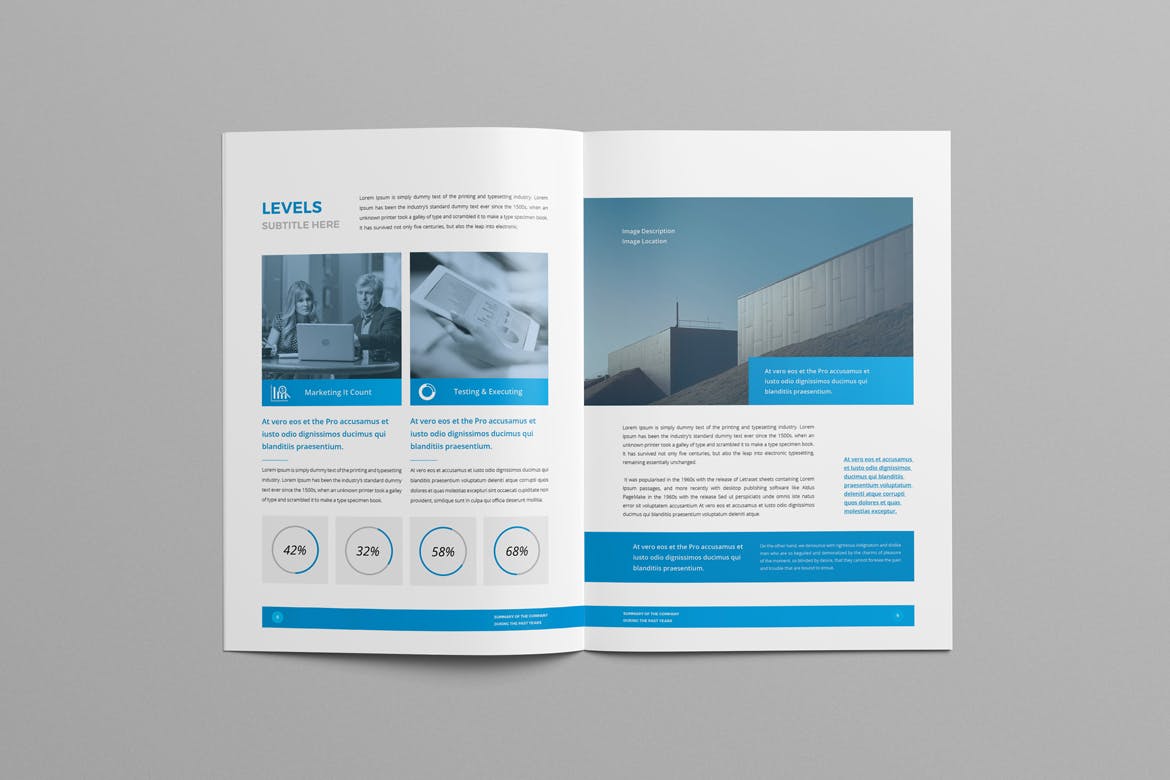 时尚简洁高端多用途的企业形象画册手册楼书杂志设计模板（indd）插图(1)