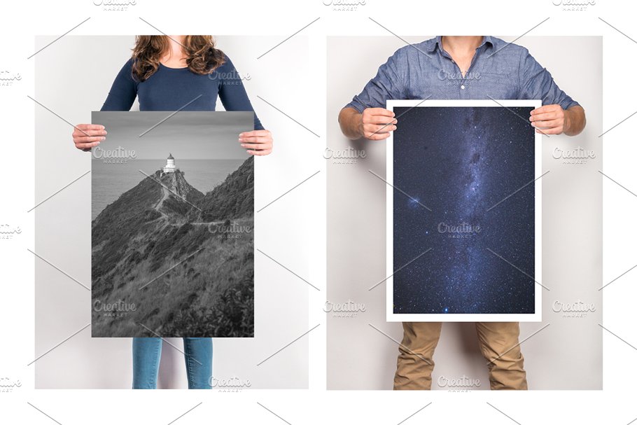 手持艺术作品展示样机模板 Mixed Artwork Presentation Mockup插图(2)