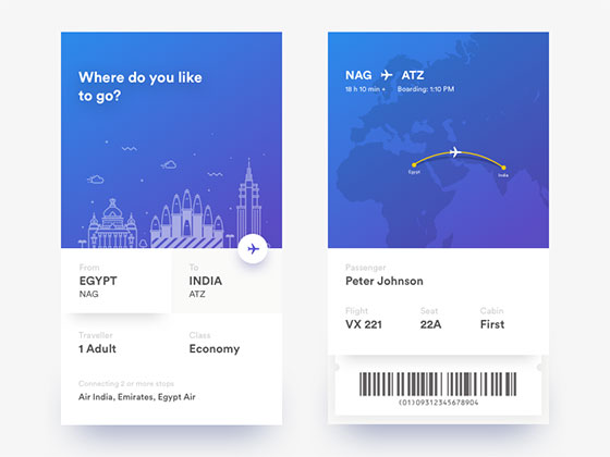 eTicket 概念应用界面素材之家精选sketch素材