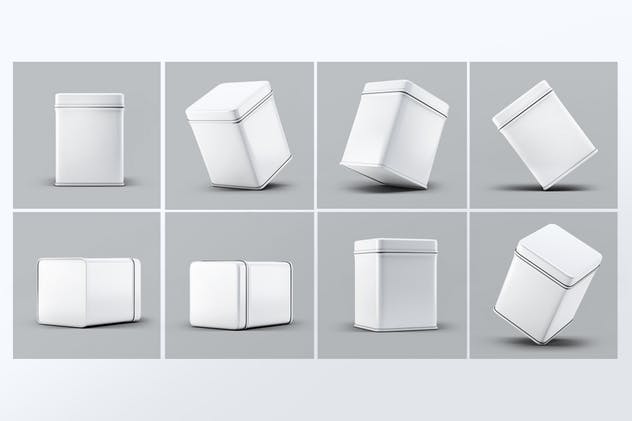 茶叶锡罐外观设计样机模板 Tin Cans Mock-Up Bundle插图(2)