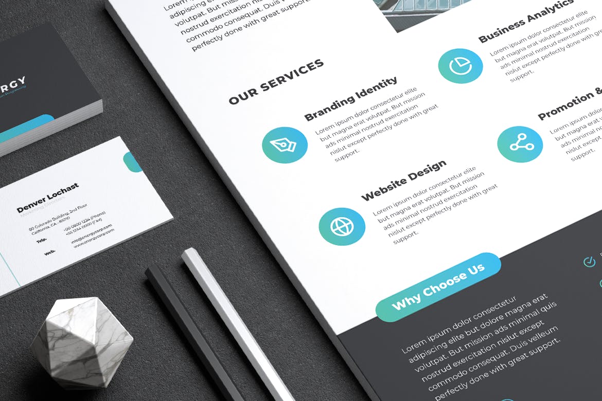 新能源发电厂/企业宣传海报传单&素材库精选名片模板 ENERGY Power Plant Flyer & Business Card插图(5)