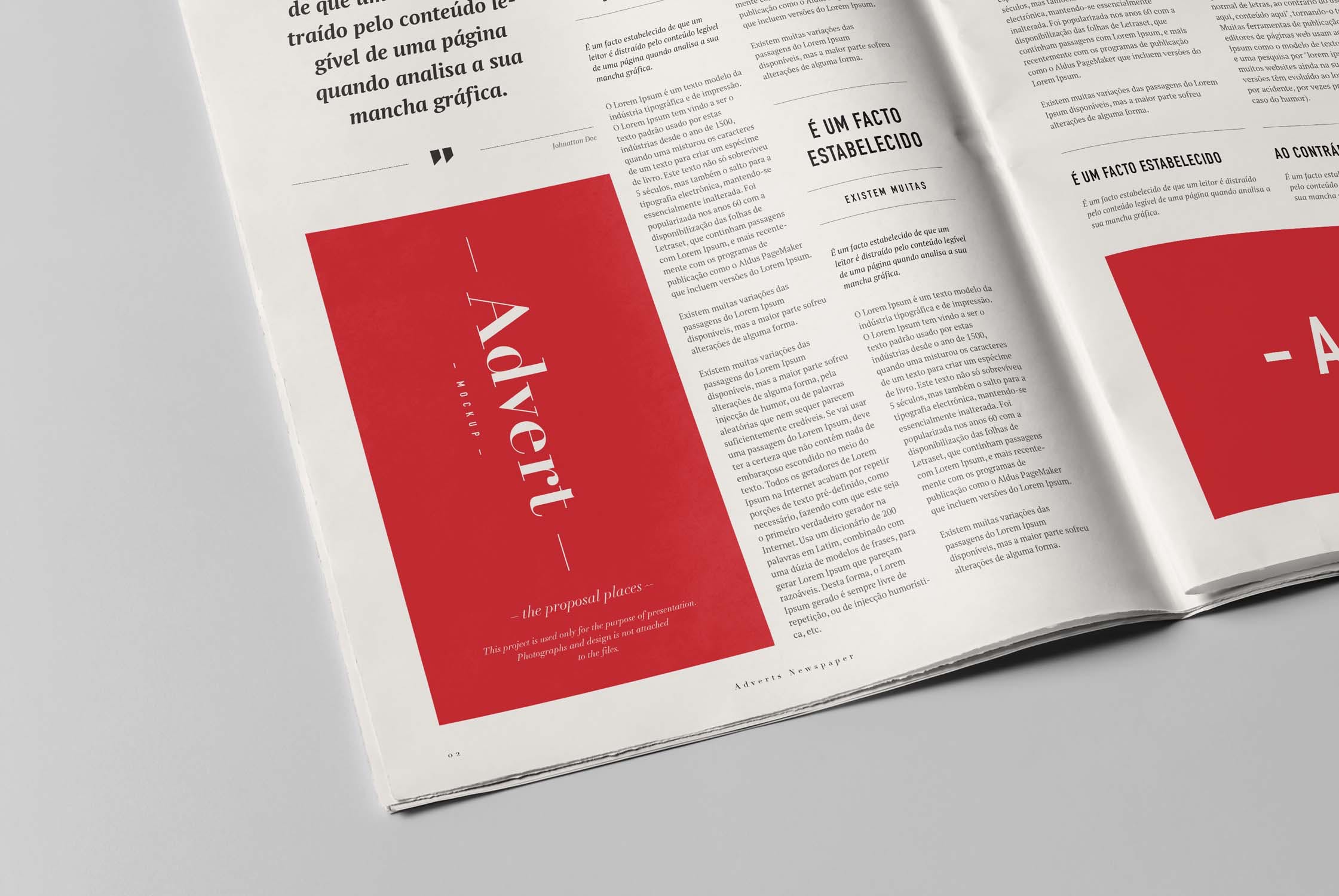 报纸广告印刷效果图样机模板 Newspaper Adverts Mock-up插图(1)