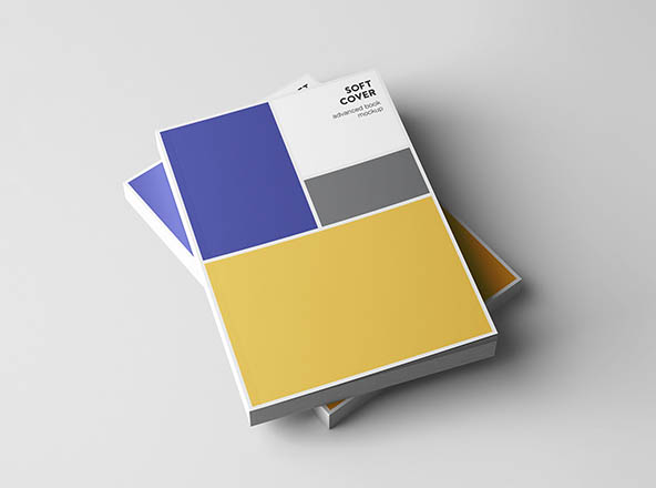 A5尺寸软封图书封面设计效果预览样机 A5 Softcover Book Mockup