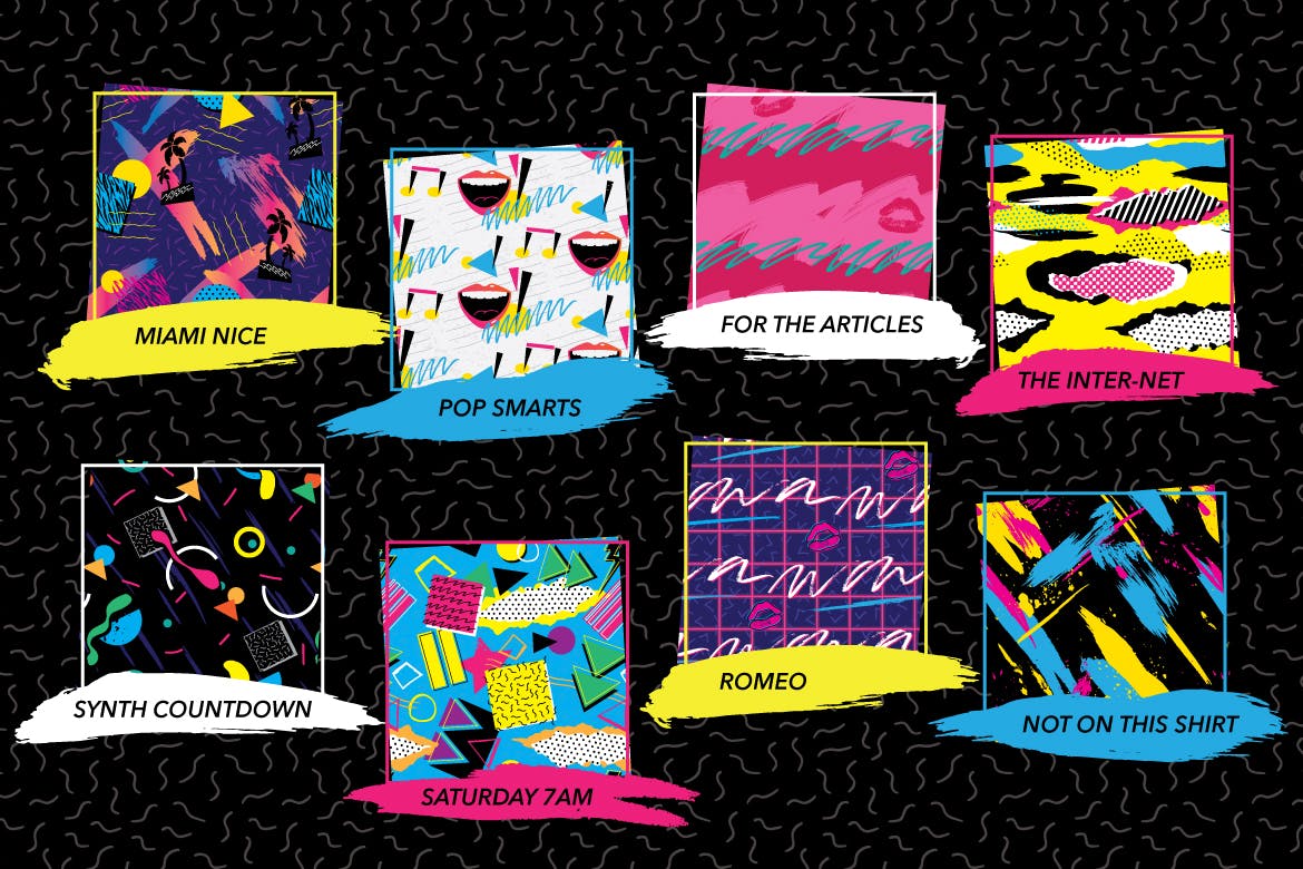 1980s年代复古潮流时尚图案设计素材v1 1980s Fashion Patterns Volume One插图(2)