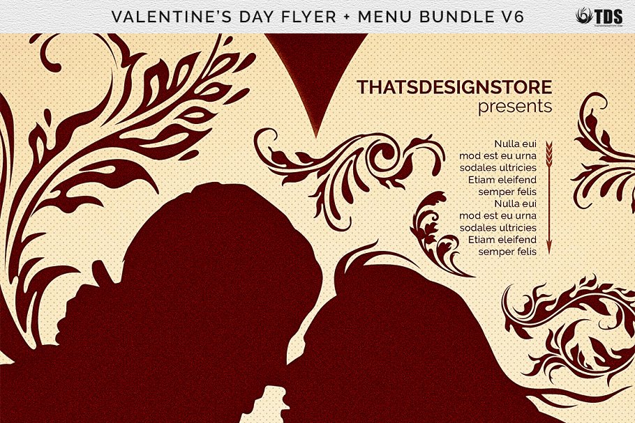 情人节活动主题传单PSD模板v6 Valentines Day Flyer+Menu PSD V6插图(7)