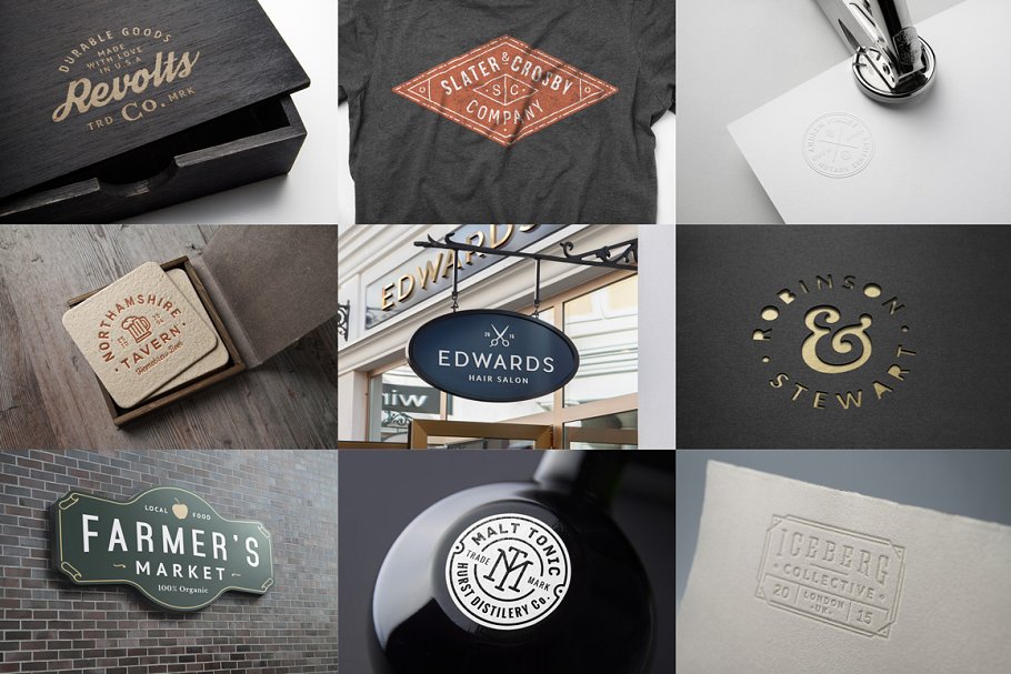 10款精致Logo/徽章样机模板 10 Logo/Badge Mock-Ups Vol.4插图(1)