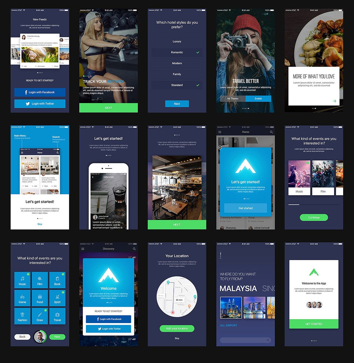 多用途综合性APP界面设计UI套件for SKETCH Mountify Mobile UI Kit for SKETCH插图(4)