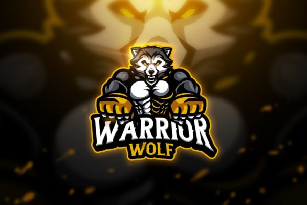 狼战士电子竞技队徽Logo模板 Wolf warrior – Mascot &amp; Esport Logo