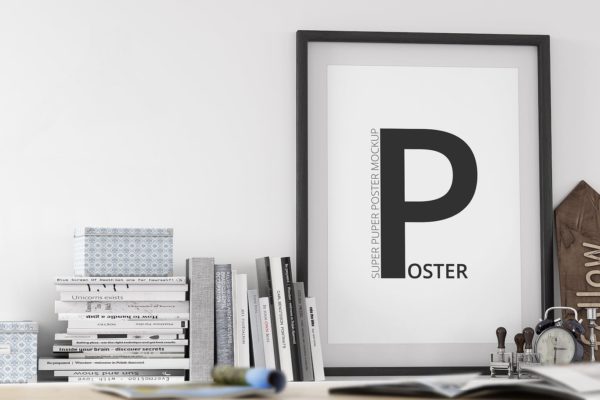 A3/A4规格海报设计画框样机模板 A3 / A4 Poster Mock-up