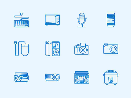 30 枚数码产品线性图标素材之家精选sketch素材