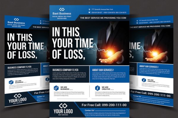 多色公司企业业务宣传传单模板 Corporate Flyer