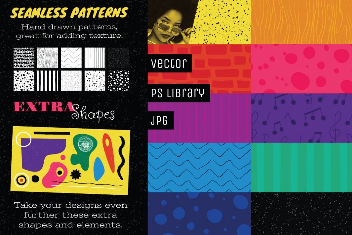 好莱坞经典音乐剧/老式爵士乐矢量插画&海报设计模板 Musical Illustrations and Poster Templates插图(4)