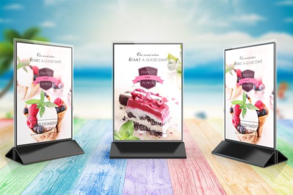 立式广告牌样机模板 Portrait Sign Holders Mockups