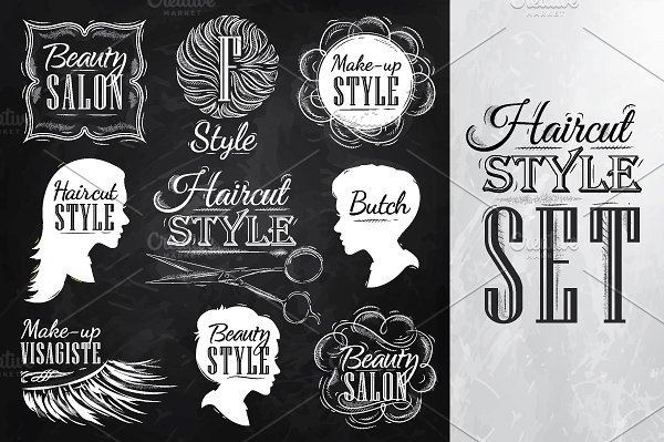 美容美发复古风格素材 Beauty salon插图