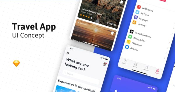 旅游指南APP应用UI设计套件 Travel Guide App UI design Concept